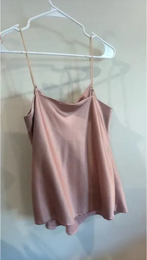 POL Blush Pink Satin Cowl Neck Cami thumbnail 2