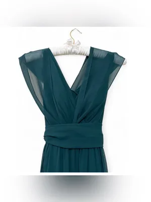 AZAZIE Womens Forest Green Vneck Chiffon Convertible Bridesmaids Dress Size A6 thumbnail 9