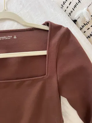 Abercrombie & Fitch silky smooth brown long sleeve top thumbnail 2