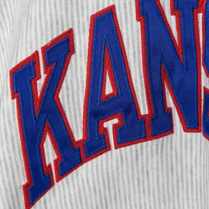 Vintage 90s KU Jayhawks Kansas Gray Pinstripe Sweatshirt thumbnail 6
