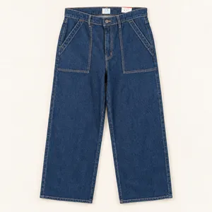 Time and Tru Womens High Rise Wide Leg Patch Pocket Jeans Dark Wash Denim M 10 thumbnail 4