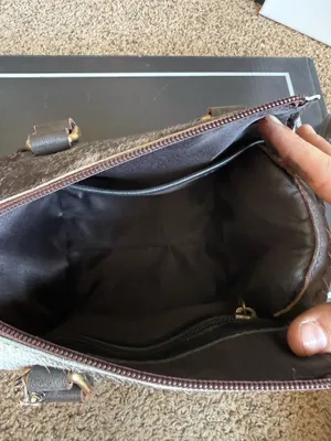 Cowhide bag With charm chain Brown thumbnail 5