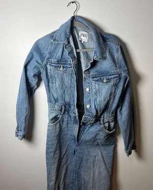 Zara Denim Jumpsuit Size M thumbnail 1