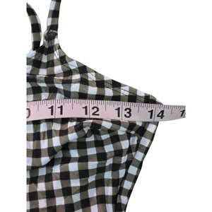Brown Plaid Checkered One Piece Swimsuit Beach‎ Resort Vacation Janela Bay XS thumbnail 3