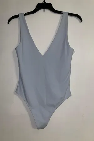 Babaton v Neck Bodysuit Baby Blue thumbnail 1