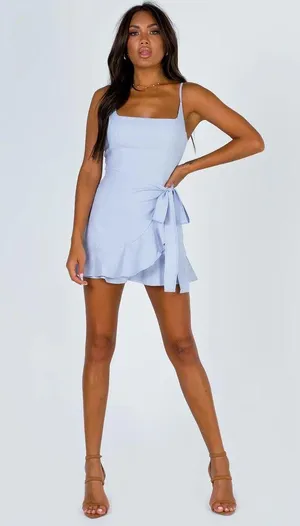 Princess Polly Cottage Hill Mini Dress Baby Blue thumbnail 7