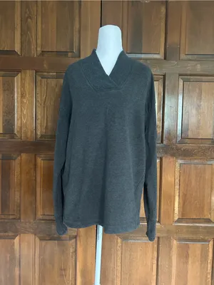 Athleta Clarity V-Neck Sweatshirt Womens Small S‎ Gray Shawl Neck Nirvana L/S thumbnail 2