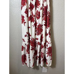 Abercrombie & Fitch Emerson Off‎ Shoulder Floral Midi Dress XSP Petite thumbnail 7