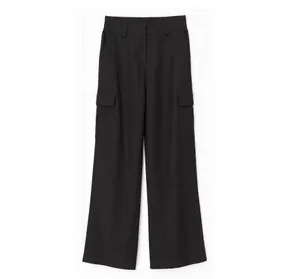 House of Harlow black linen cargo pants thumbnail 2