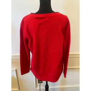 Vintage Disney Pooh V Neck Fleece Sweater Pullover with Navy Trim Embroidered thumbnail 4