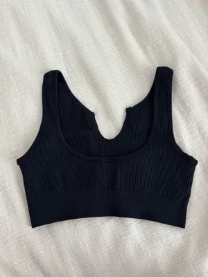 Amazon Black sports bra thumbnail 2
