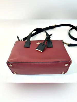 Kate Spade Cameron Street Lucie Crossbody in Maroon and Black 9” x 7.5” x 3.5” thumbnail 5