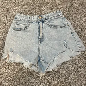 Cotton On Light Blue Frayed Jean Shorts thumbnail 1