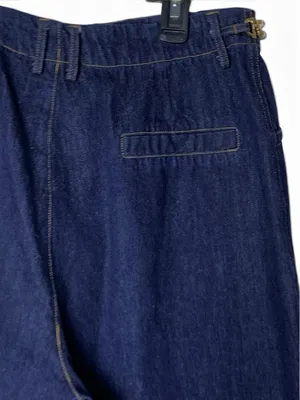 Free Market Wide Leg Jeans Womens M Dark Wash High Rise Gold Chain Denim thumbnail 13