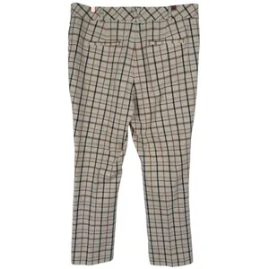 NWT Anthropologie Essential Collection Plaid Trouser Pants Ivory Check Size‎ 16T thumbnail 2