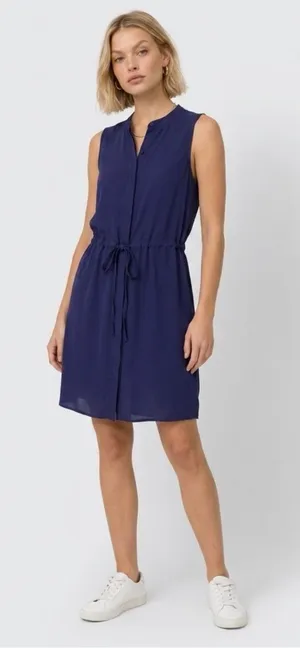 Madewell Navy Sleeveless Tie-Waist Coverup Dress thumbnail 1