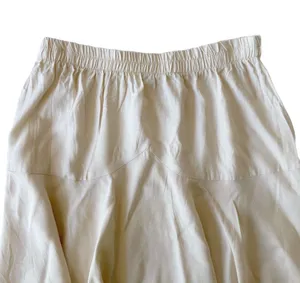 Vintage 80s Creamy white drop waist skirt with elastic waistband 🔥 thumbnail 2