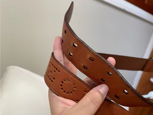 Izod Tan Brown Leather Perforated Logo Belt thumbnail 6