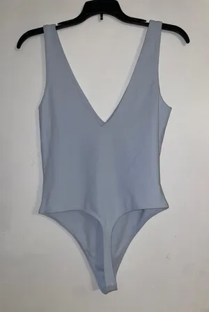 Babaton v Neck Bodysuit Baby Blue thumbnail 2