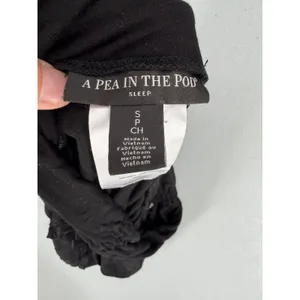 A Pea in the Pod Women Maternity Sleep Shorts Black Ruched Side Small thumbnail 4