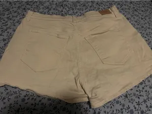 Abercrombie & Fitch Cream Denim Mom Shorts Curve Love Denim thumbnail 3