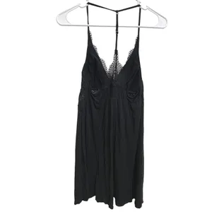 Victorias Secret Y2K Black Lace Babydoll Chemise Nightgown Slip Dress Size M thumbnail 3