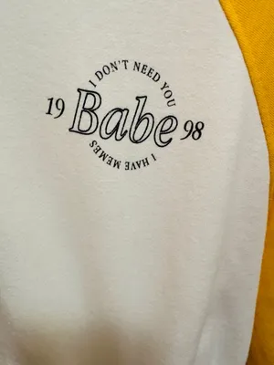 Bershka Yellow White Raglan Long Sleeve Crop Sweatshirt Drawstring Hem thumbnail 2
