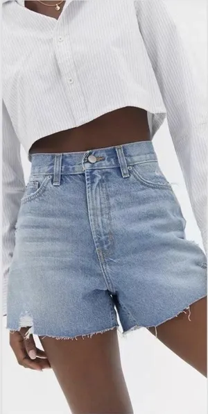 BDG Urban Outfitters A-Line Shorts Light Wash, High Rise, Womens Size 27 thumbnail 1