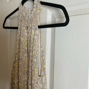 Fate Floral Smocked Halter Mini Dress Woman’s Size Small thumbnail 6