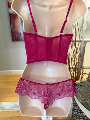 ✨VS Dream Angels Wicked Shimmer Lace Corset Set S✨ thumbnail 4