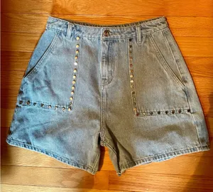 Gracia Blue Jean Shorts with Studded Detail thumbnail 1