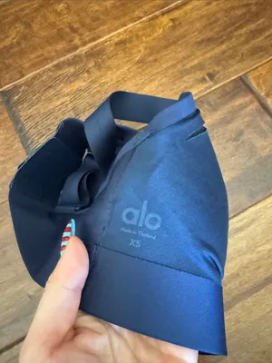 ALO Yoga Navy Strappy Wireless Sports Bra thumbnail 3