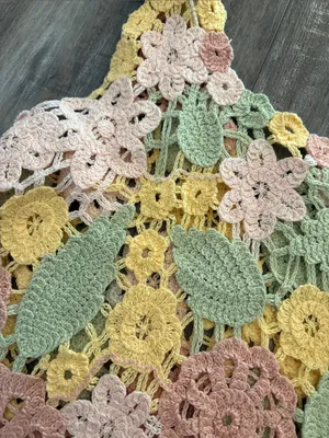 Pastel Crocheted Tank Top Pink Size M thumbnail 5