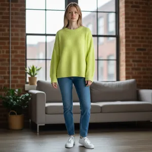 American Eagle Bright Citron Crewneck Sweater Yellow Sz M thumbnail 12