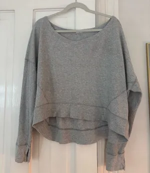 Aerie Grey Waffle Long Sleeve thumbnail 1