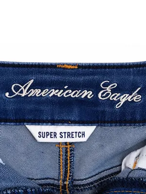 American Eagle Outfitters Dark Blue Distressed Denim Shorts thumbnail 6
