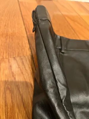 SHEIN NWOT Sexy High Waist Notch Hem Leather A-Line /two front slits L thumbnail 8