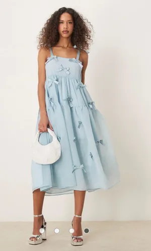 Sister Jane ASOS Light Blue Bow Midi Dress thumbnail 1