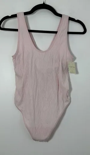 Free People Intimately Mauve Chalk Lace Bodysuit L/XL NWT thumbnail 1