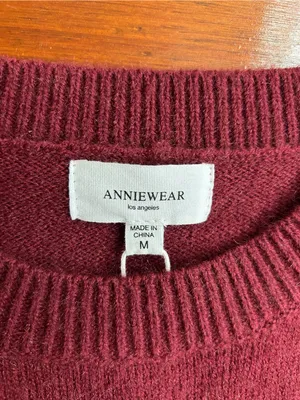AnnieWear NWT Women’s Sweater Dress Sz M Burgundy Long Sleeve 👽🧡 thumbnail 5