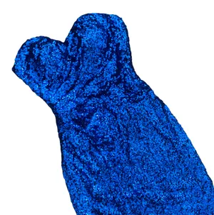 Faviana Blue Strapless Sequin Long prom Dress Size 4 thumbnail 12