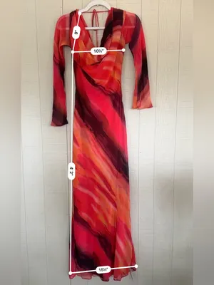 NWT ASOS Design Red Marble Printed Cowl-Neck Maxi Dress Size 0 thumbnail 7