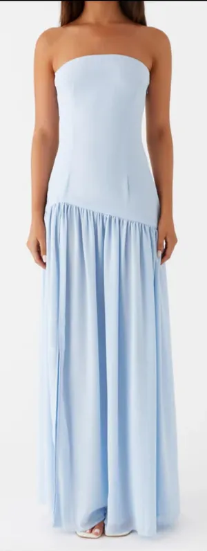 Peppermayo Exclusive - Eden Strapless Maxi Dress - Blue thumbnail 2