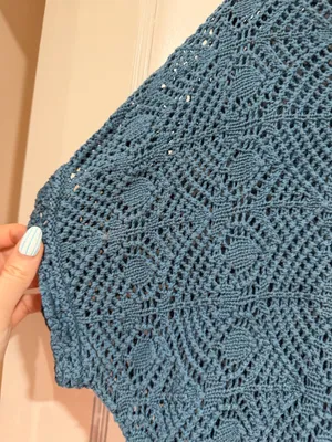 Sonoma Teal Crochet Knit Short Sleeve Top​ thumbnail 4