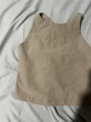 Beyond yoga spacedye Sleeveless Crop Tank Top - Beige thumbnail 4