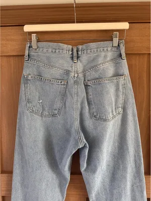 AGOLDE 90's Mid Rise Loose Fit in Captured Wash Distressed Button Fly Women’s 24 thumbnail 7