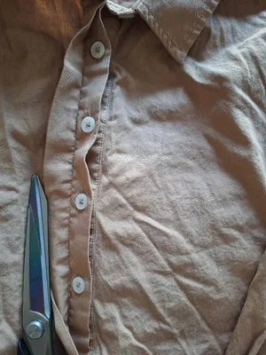 Anthropologie Charlie Side Button Tunic Shirt Brown Tan Sz S Cotton thumbnail 8