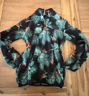 Hawaiian Kavu Pullover Fleece Women's XS Blue Green thumbnail 1