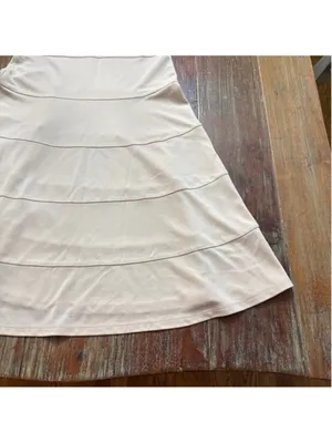 Josie Natori Cream Ivory Fit Flare A-Line Knit Dress XS thumbnail 4