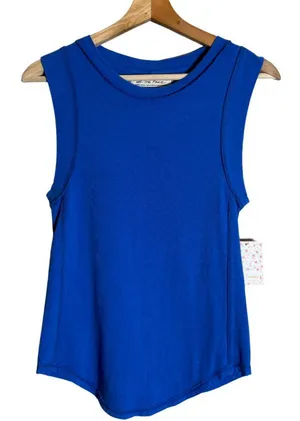Free People We The Free Go To Tank Top Women's XS Dragonfly Blue Bohemian NWT thumbnail 1
